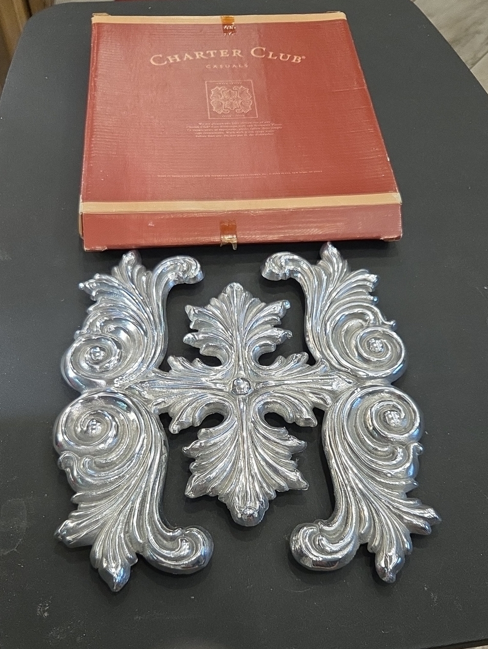Charter Club Silver Ornate Small Trivet